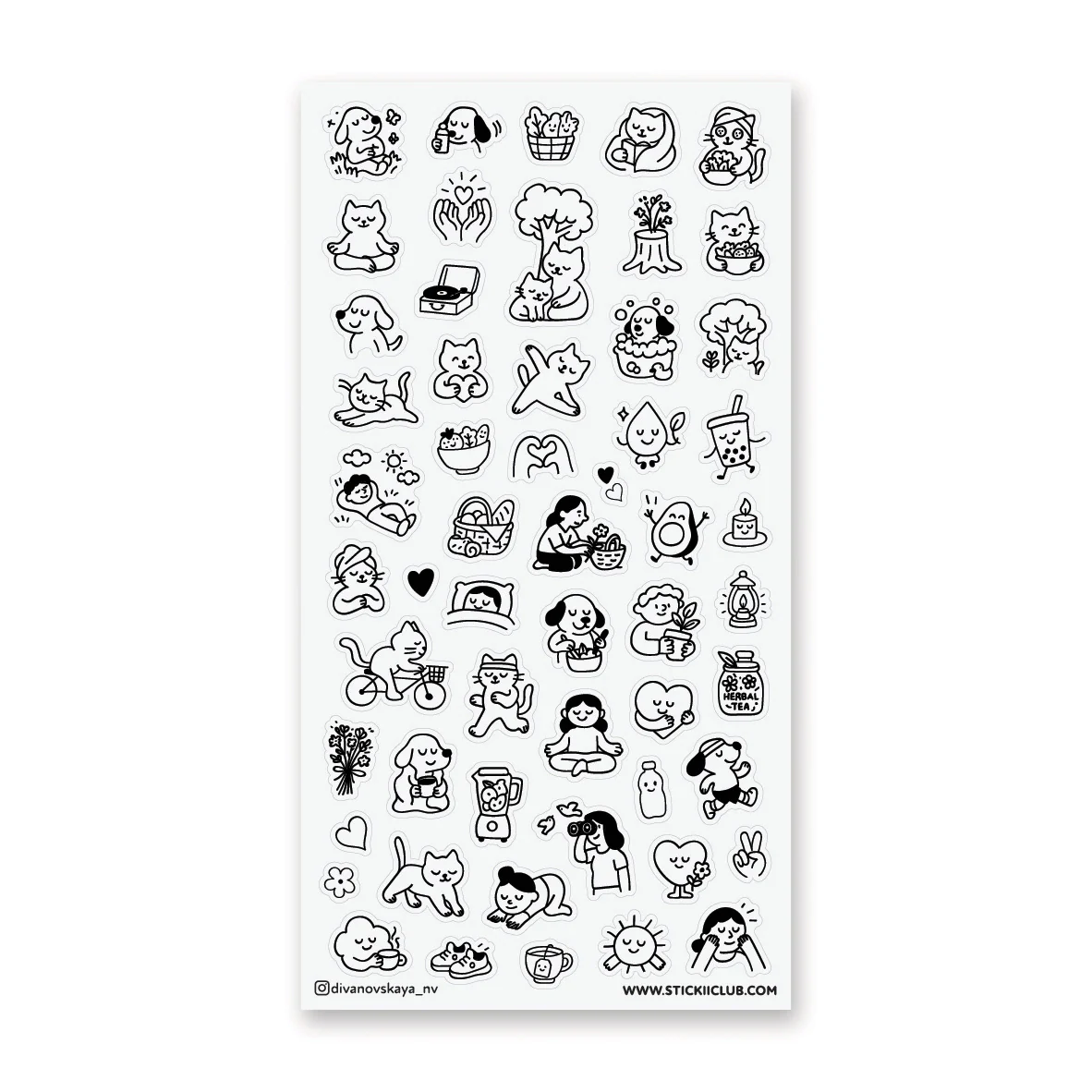 STICKII Sticker Sheet - Wellness Doodles