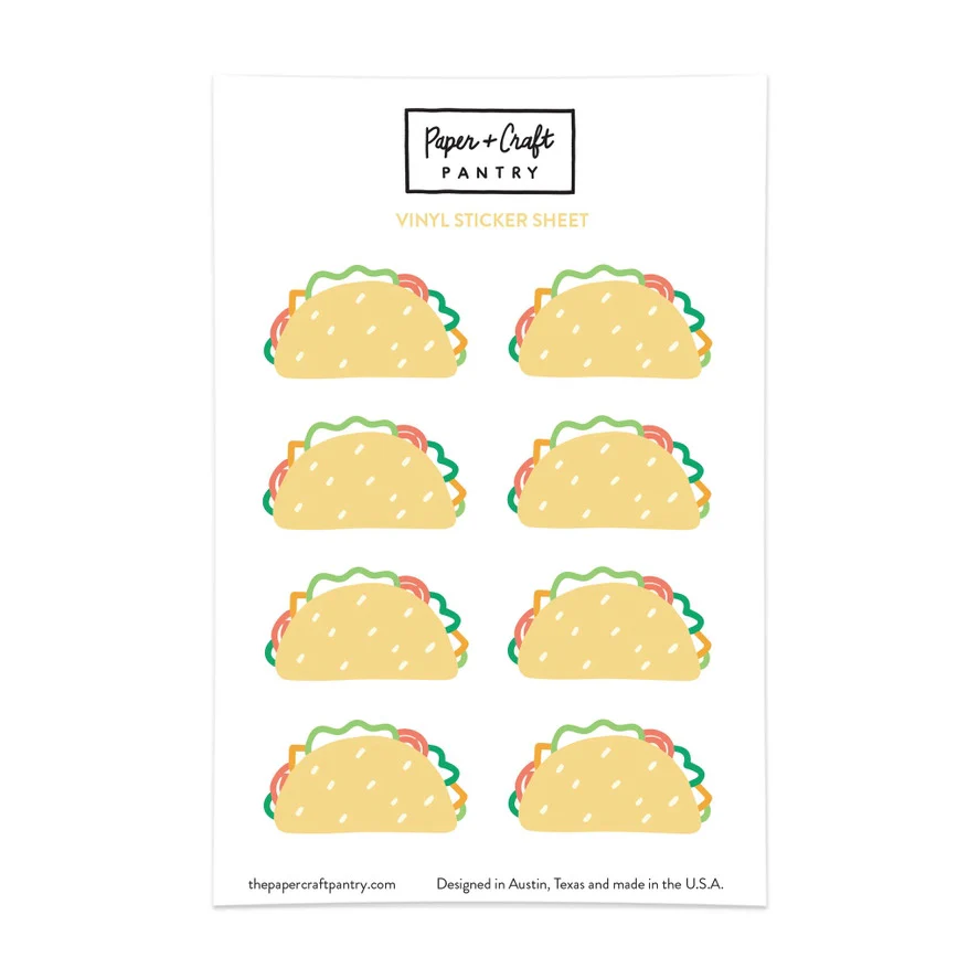 The Paper + Craft Pantry - Taco Sticker Sheet