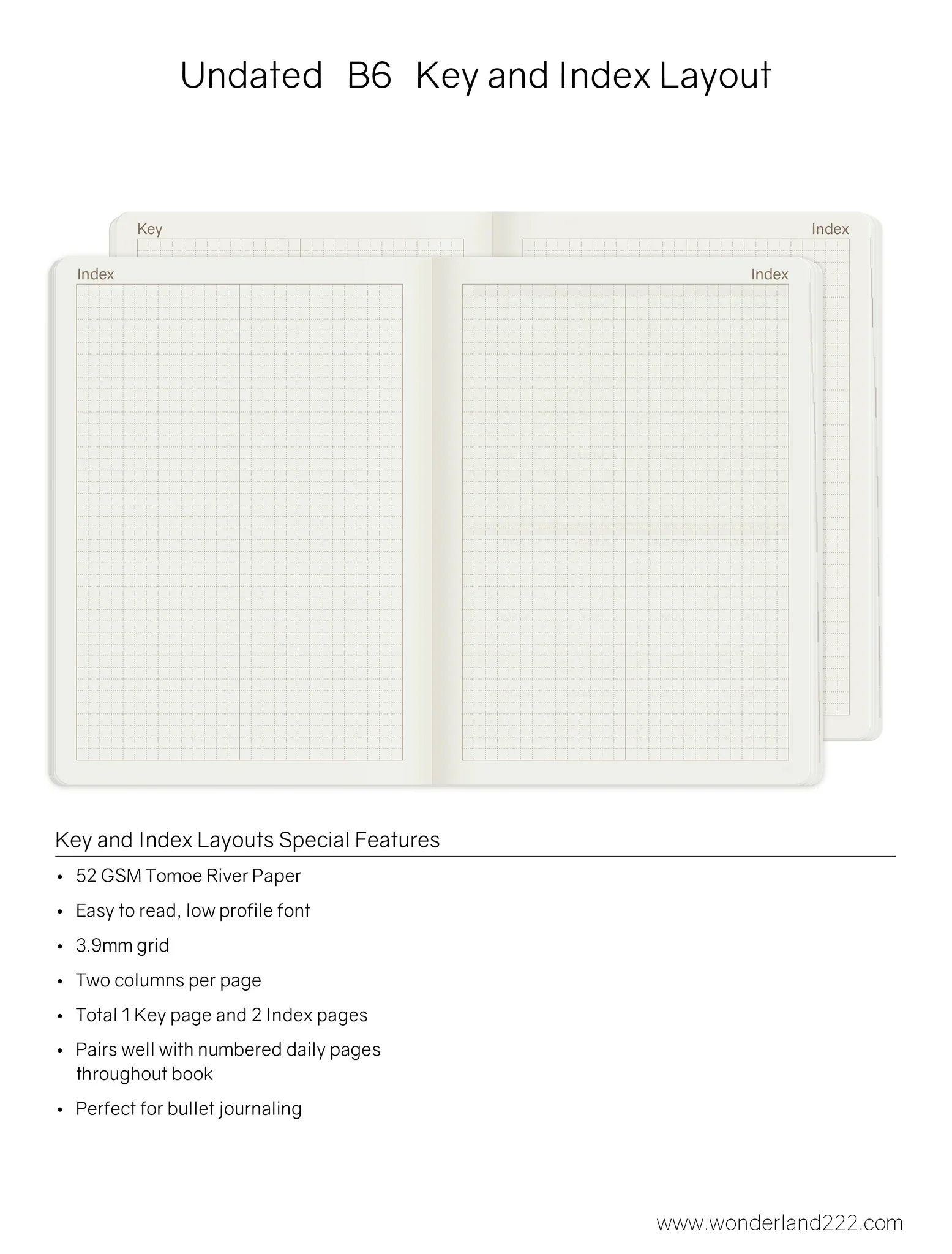 Wonderland222 Undated Weekly Planner B6 - Core - Stacked Weekends - Image 4