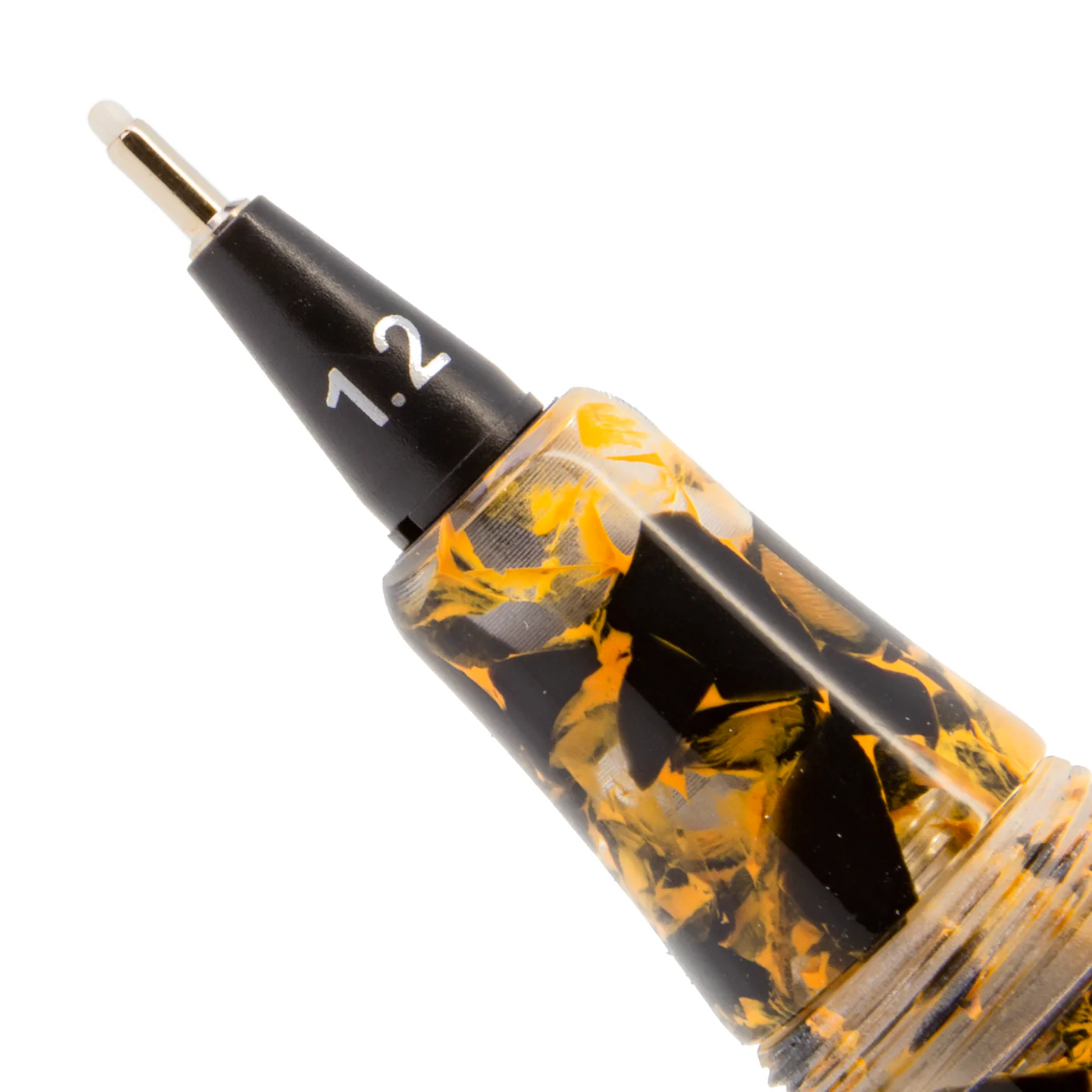 Yookers Front Section for Gaia Fiber Pen Orange/Black Marble Resin - Image 3