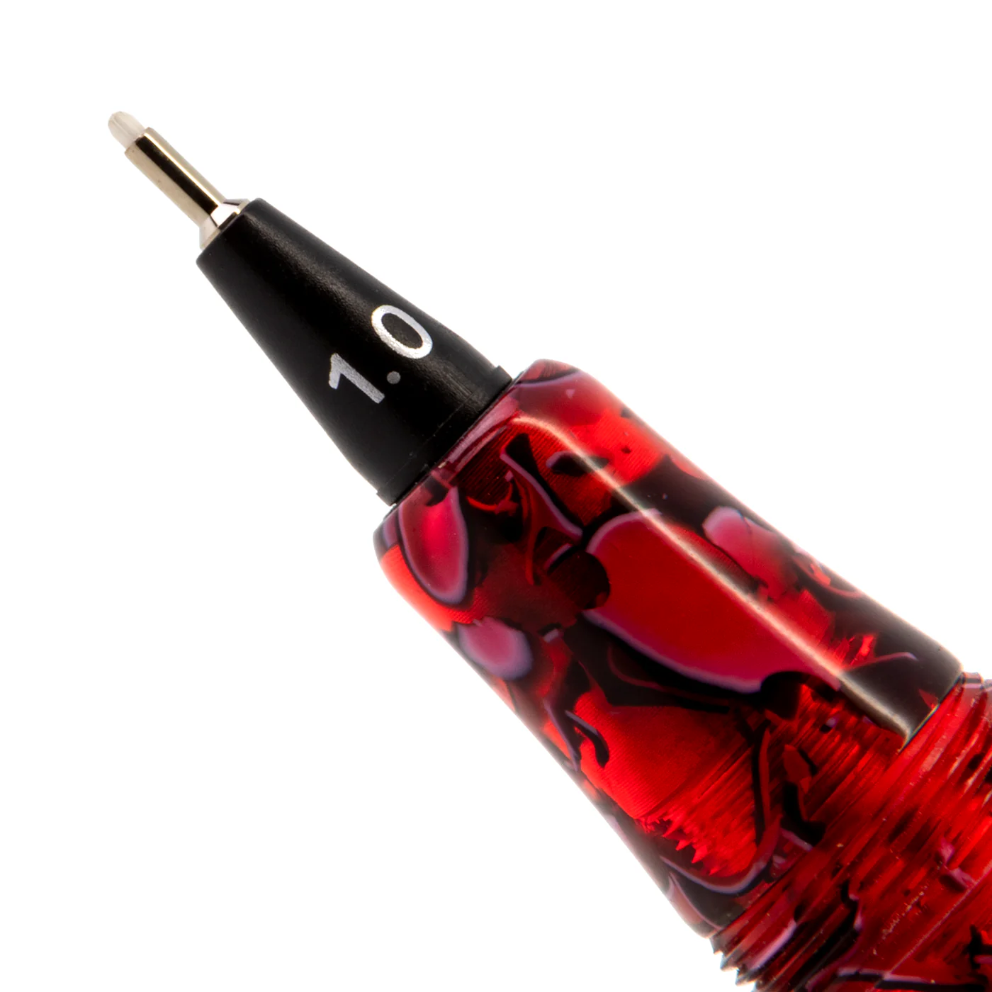 Yookers Front Section for Gaia Fiber Pen Red/Black Marble Resin - Image 2