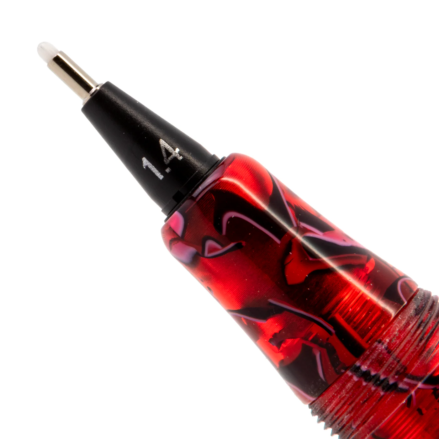 Yookers Front Section for Gaia Fiber Pen Red/Black Marble Resin - Image 3